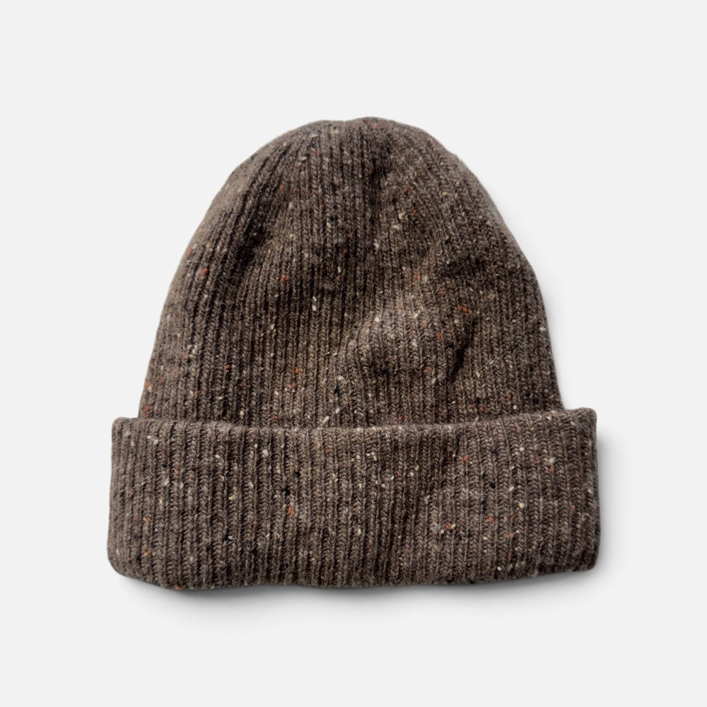 Duluth Trading Co Beanie Unisex S/M Brown Lambswool Donegal Tweed Winter Hat